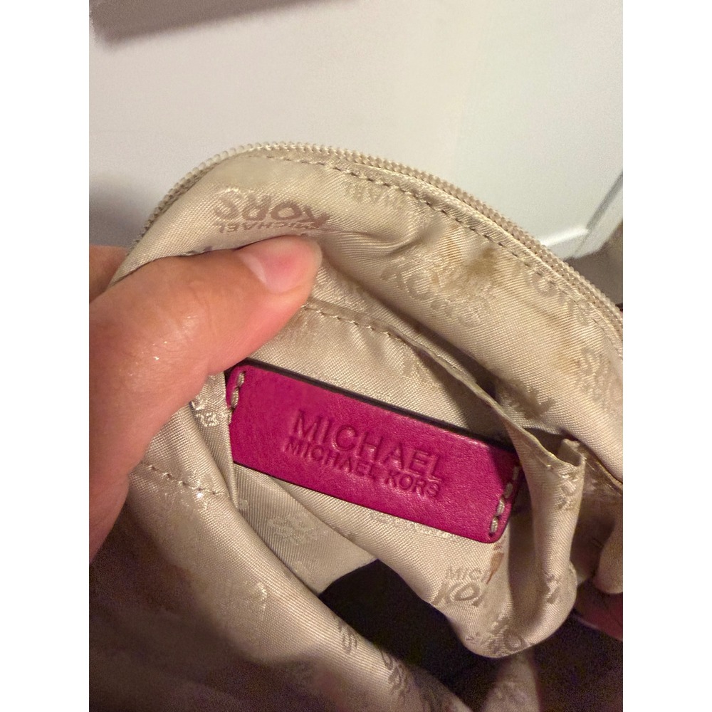 Michael Kors Vintage Y2K Magenta Pink Leather Hobo Shoulder Bag - Picture 7 of 8